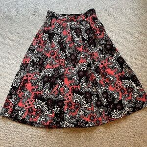 H&M flowy floral midi skirt with pockets
